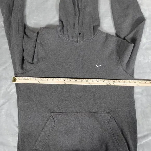 Vintage Nike Swoosh Pullover Hoodie Mens M Streetwear Embroidered Gray - Picture 9 of 11